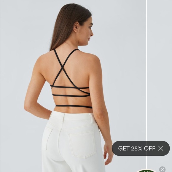 HALARA Tops - Halara Softlyzero™ Plush Square Neck Backless Crisscross Cropped Casual Tank Top
